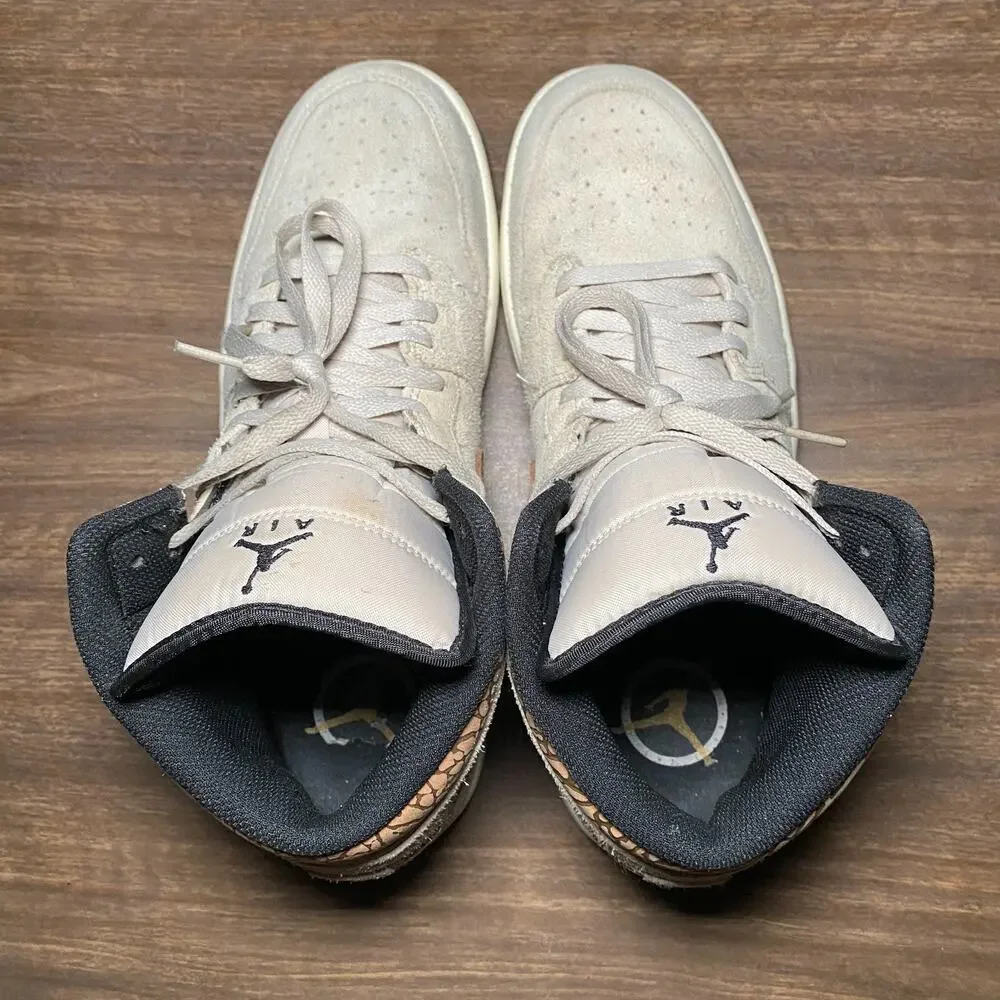 Men's Nike Air Jordan 1 Mid SE Orewood Brown Elephant Shoes Size 12 (DZ4129-102)
